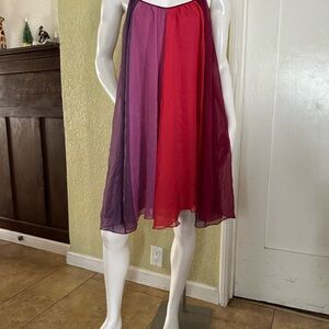 Free People Red and Purple A-Line Skirt